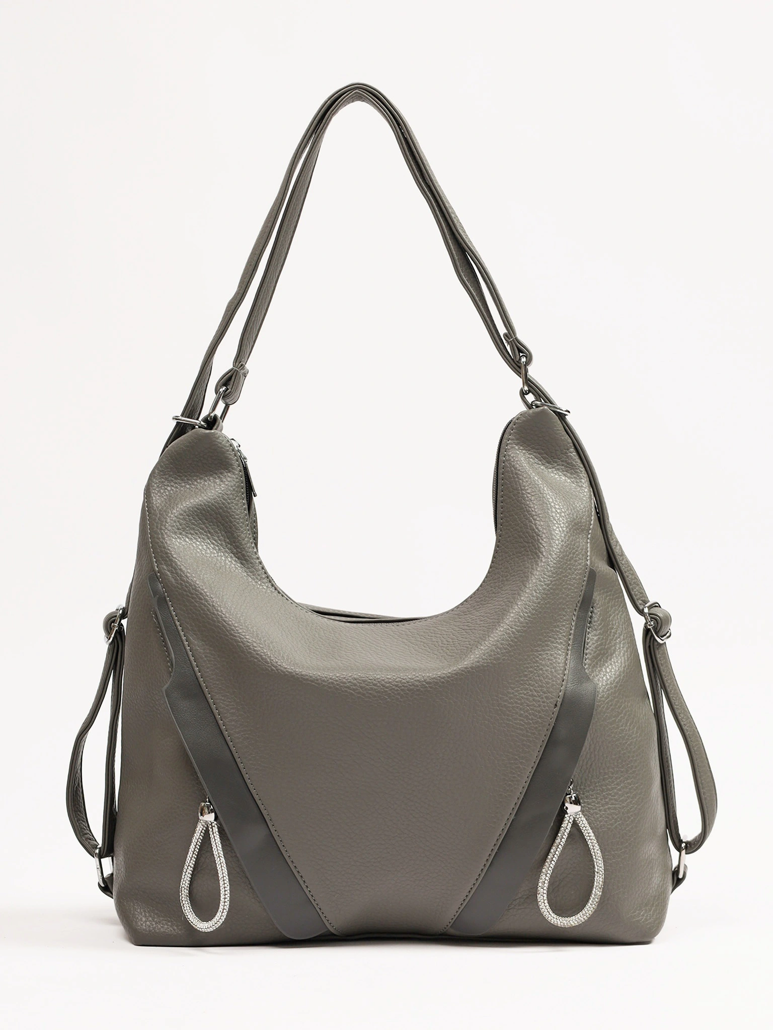 Сумка-шоппер с декоративными пуллерами со стразами в ассортименте